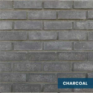 Close-up view of Innovative Stonecraft's Charcoal stone finish, showcasing its contemporary and elegant design