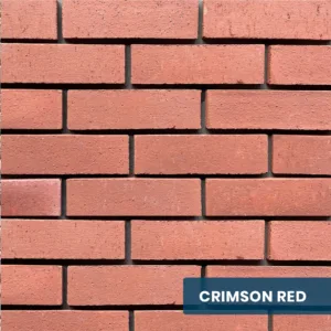 Close-up view of Innovative Stonecraft's Crimson Red stone finish, showcasing its vibrant and sophisticated design