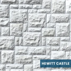 Close-up view of Innovative Stonecraft's HEWITT CASTLE stone finish, showcasing its classic and enduring design.