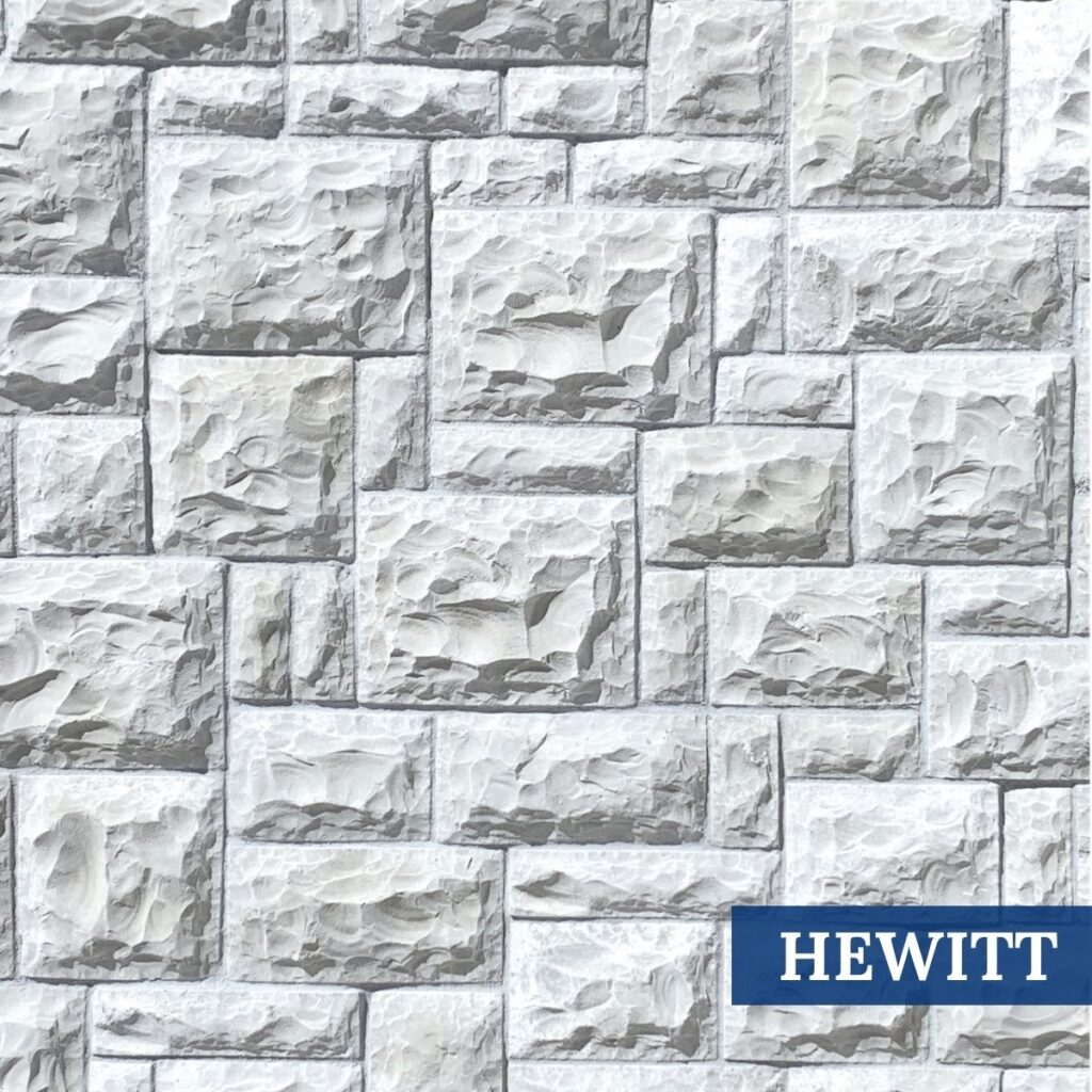 Sample Photo of Innovative Stoncraft's Hewitt Profile which displays white hues. This profile is part of our Castle Collection.