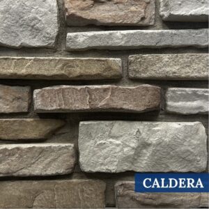 Sample Photo of Innovative Stoncraft's Caldera Profile which displays a mix of rust, gold and white hues. This profile is part of our Desert Stone Collection.