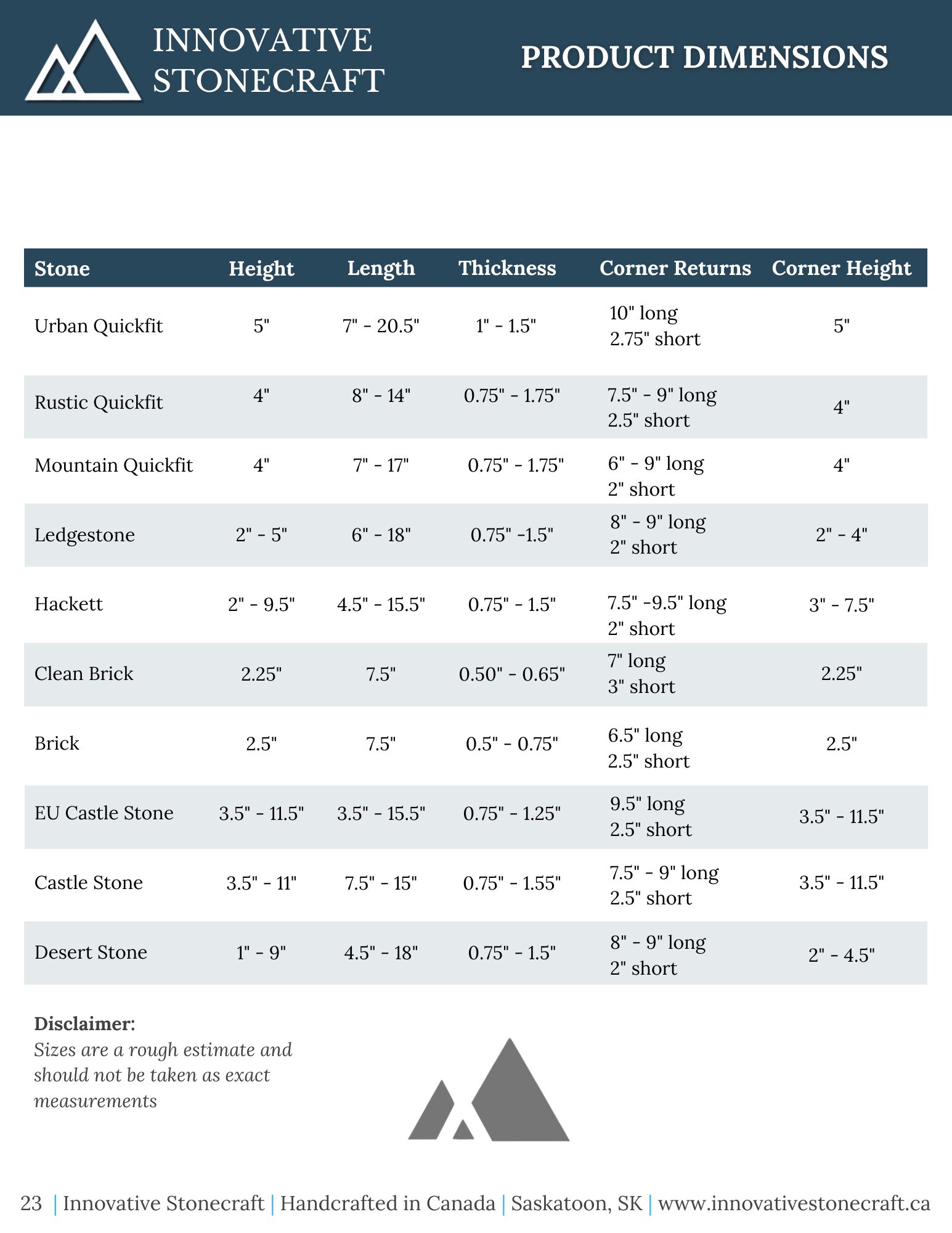 Product Dimensions